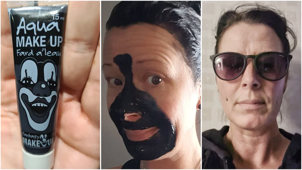 Det som skulle bli en rolig halloweenfest blev istället en katastrof för Anna-Lena Westerlund då hon fick svåra skador i ögonen av ansiktssminket.