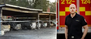Anlagda bilbränder i Umeå – sju fordon totalförstörda