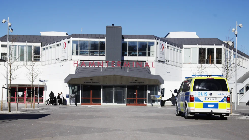 En man åtalas misstänkt för flera brott i samband med att polis stoppat honom vid färjeterminalen.