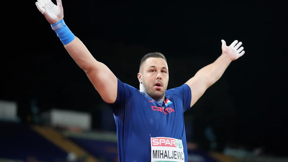Filip Mihaljevic vann EM-guld i kula. På vägen hem till Kroatien tappades medaljen bort. Arkivbild.