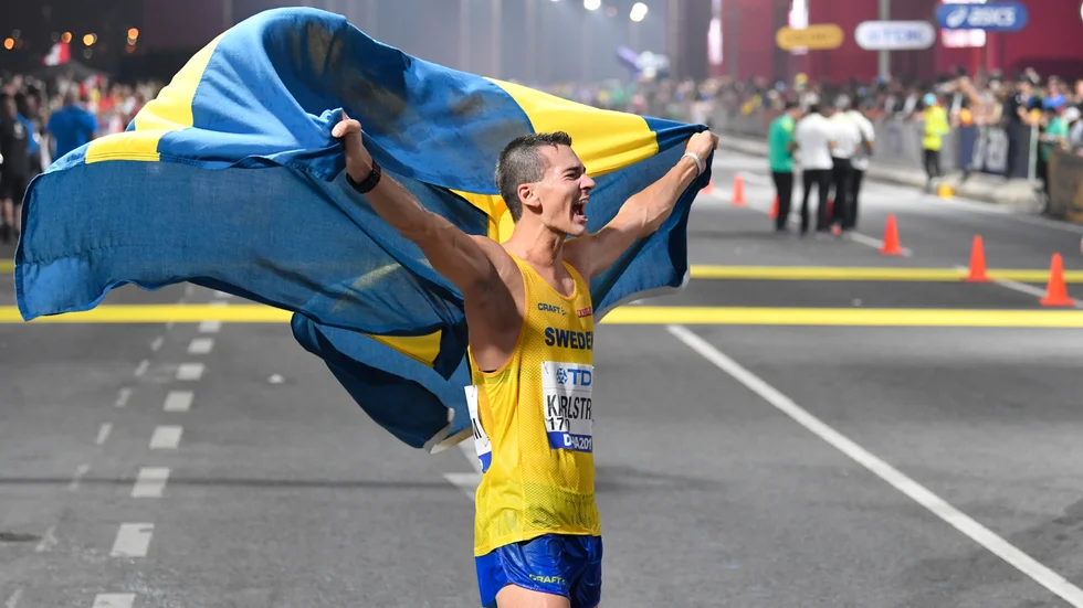 Perseus Karlström tog brons på 20 km under friidrotts-VM i Doha 2019. Nu jagar han nya medaljer i Eugene.