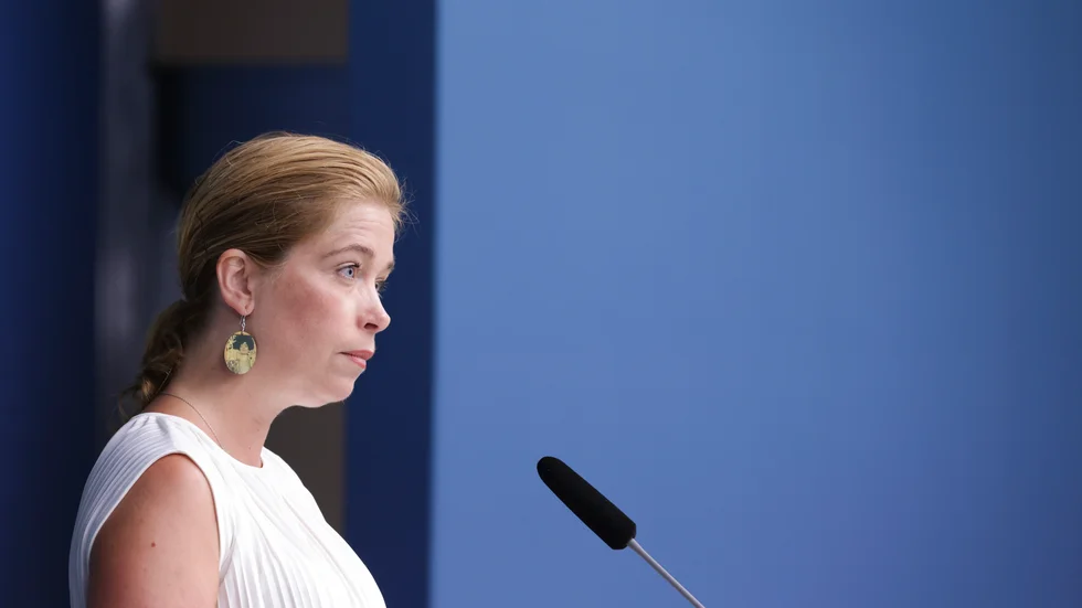 Klimat- och miljöminister Annika Strandhäll håller pressträff om uppdrag till Strålsäkerhetsmyndigheten och Naturvårdsverket.