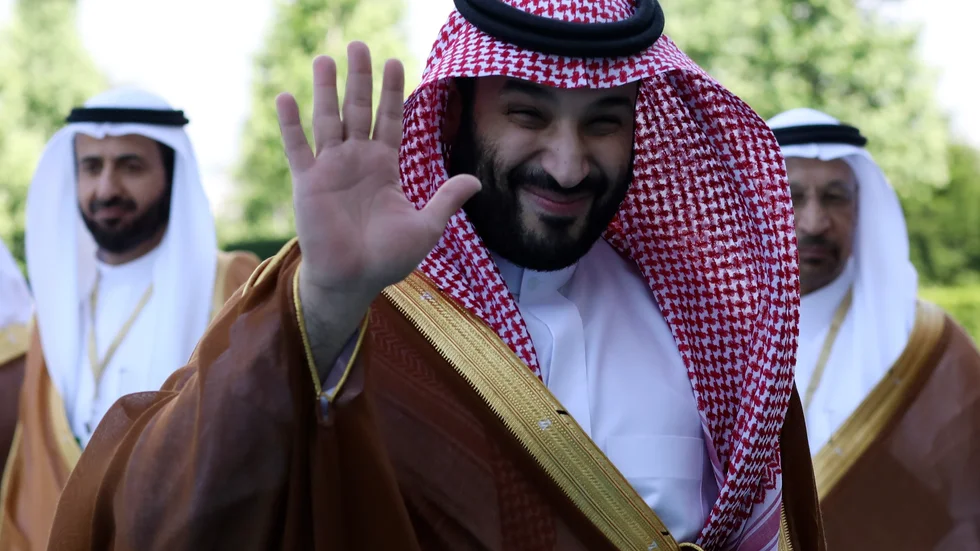 Mainz-supportrar protesterar mod Newcastles saudiarabiska ägare, med Mohammed bin Salman (bilden) i spetsen, och vill att lagets träningsmatch mot Premier League-klubben i juli ställs in. Arkivbild.