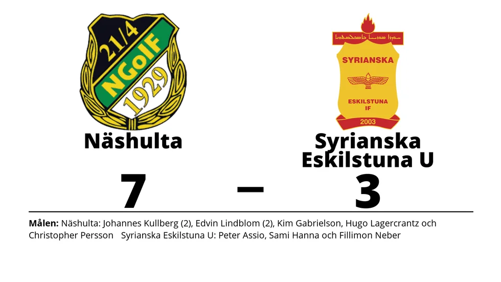 Näshulta GoIF vann mot Syrianska Eskilstuna U