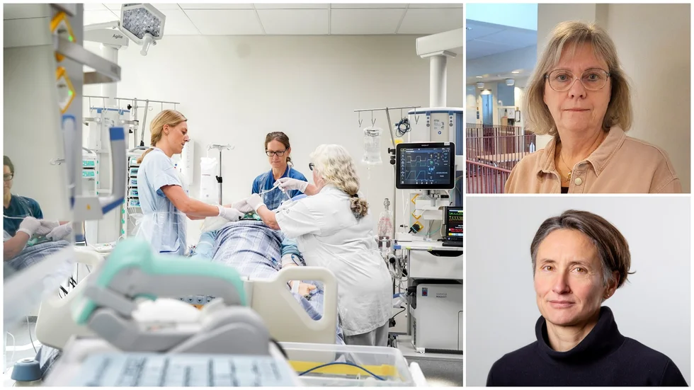Det är en hög efterfrågan på sjuksköterskor. För att få verksamheterna att gå runt har kommunen och regionen behövt använda sig av bemanningsföretag. Överst till höger Annelie Wahlin, kommunens hälso- och sjukvårdschef. Under henne Sibylle Loo, sjukhuschef.