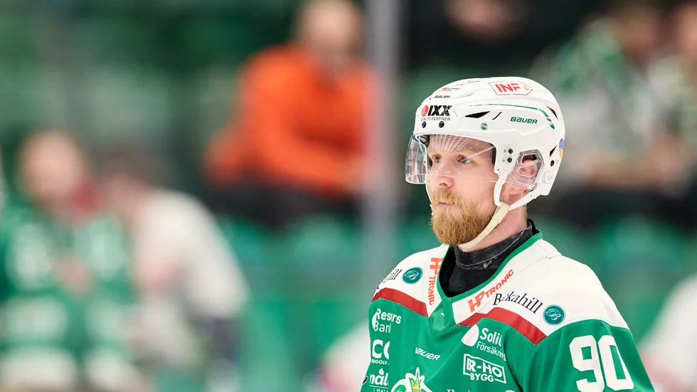 Ted Brithén i en av sina sista matcher i karriären, i SM-slutspelet 2022. Arkivbild.