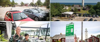 Parkeringen vid Fårö fyr • Kaoset uteblev • Appen löste problemet