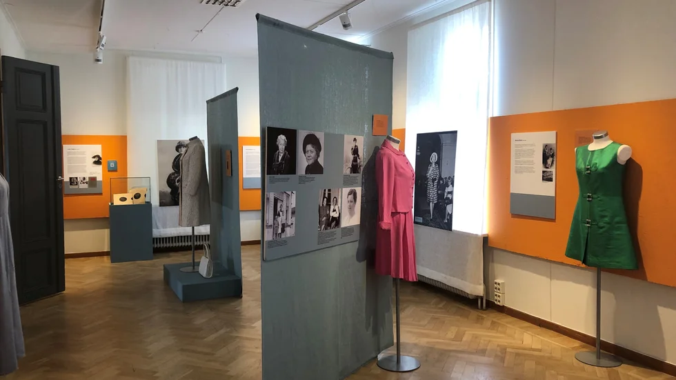 En del av utställningen kvinnoliv på Piteå museum.