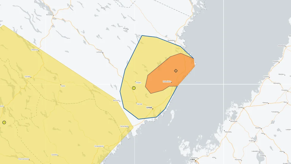 SMHI varnar för höga vattenflöden i stora delar av Västerbottens kustland. Från och med onsdag övergår den till högre varningsnivå i det orangea området.