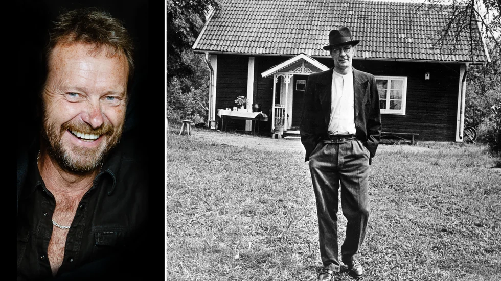 Bengan Janson leder en hyllningskonsert till Allan Edwall i Parksnäckan. Till höger: Allan Edwall i TV-filmen "Vem älskar Yngve Frey?", år 1972.
