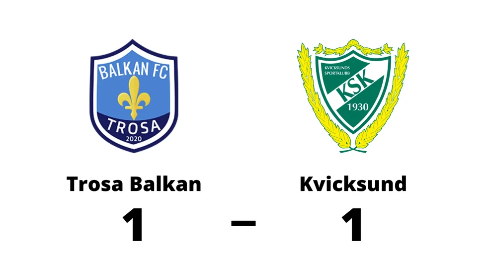 Trosa Balkan FC spelade lika mot Kvicksunds SK