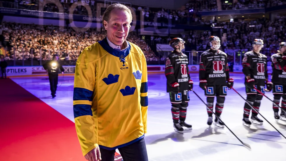Jonas Bergqvist innan ishockeymatchen i SHL mellan Leksand och Örebro den 3 februari 2024 i Leksand. 