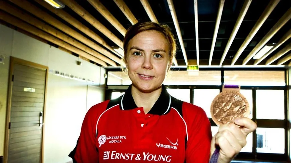 Josefin Abrahamsson debuterade i EM på onsdagen genom att slå Polen i lag.