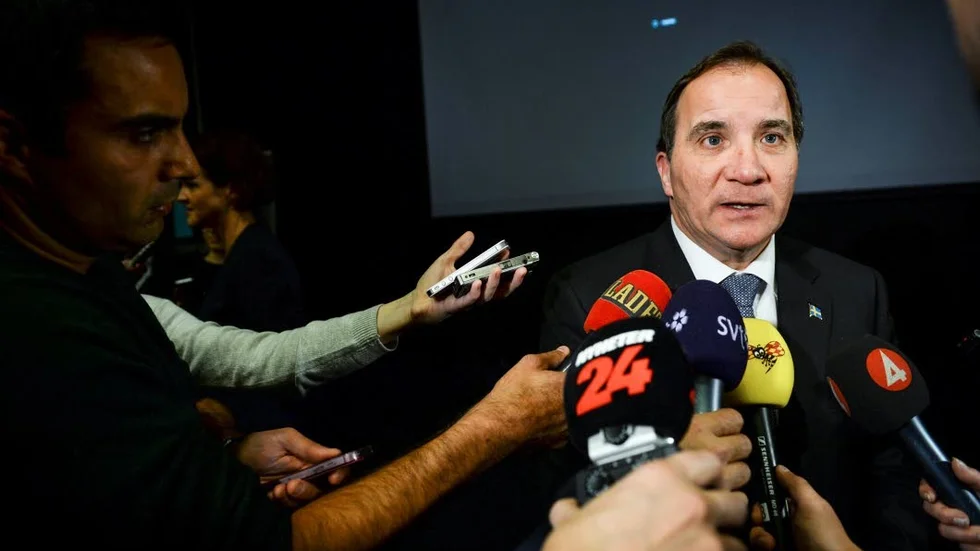 STATSMINISTER. Stefan Löfven (S) frågas ut efter partiledarduellen mot Anna Kinberg Batra (M) tidigare i veckan.