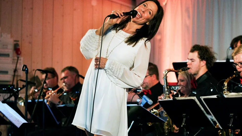 Rigmor Gustafsson under söndagskvällens konsert på Gränsö.