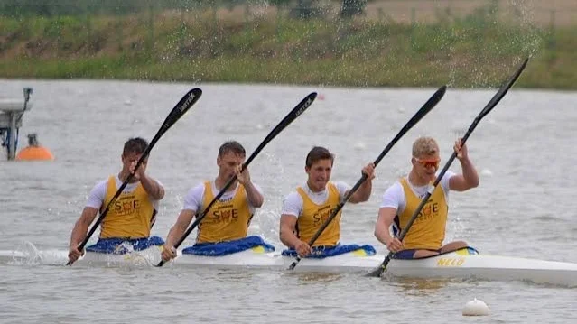 VM-insats. Den svenska K4:an Albert Friman, Jens Torstensson, Andreas Edhag och Adam Ask slutade åtta i B-finalen.