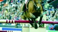 Malin Baryard kom fyra med Butterfly Flip i världscupkvalet. Bäst red hon tillsammans med Tamina (infällda bilden) i Scandinavium. Foto: Roland Thunholm