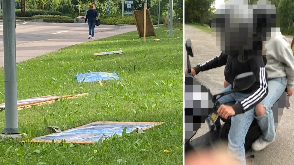 Två "valvandaler" började förstöra valaffischer vid Motorgården. När ett vittne grep in flydde de på moped, men fotograferades av vittnet.