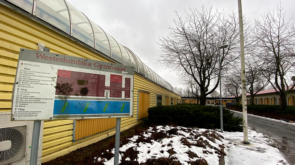 Strömavbrottet gjorde att alla elever på Westerlundska gymnasiet skickades hem.