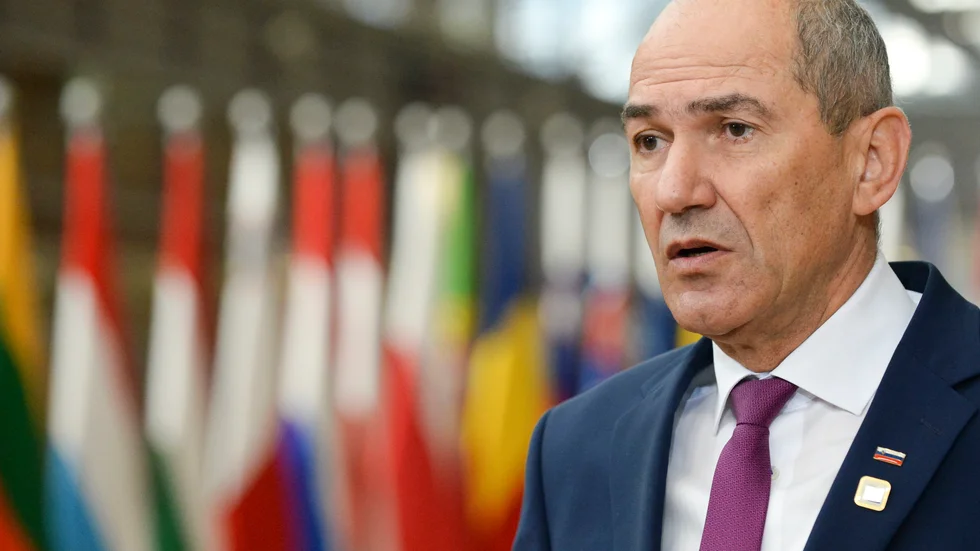 Sloveniens premiärminister Janez Jansa kritiseras i Bryssel. Arkivfoto.