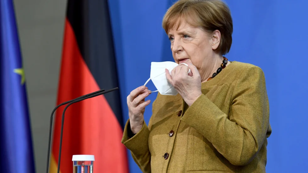 Angela Merkel varnar för att öppna Tyskland för snabbt. Arkivbild.