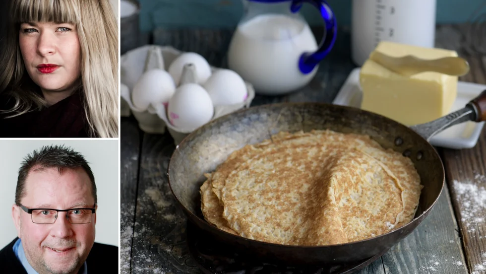 Matlagning är en av de saker som boendestödjaren kan hjälpa till med, med målet att brukaren ska bli självständig. Vård- och omsorgnämndens ordförande i Nyköping respektive Eskilstuna, Sofia Amloh (S) och Mikael Edlund (S).
