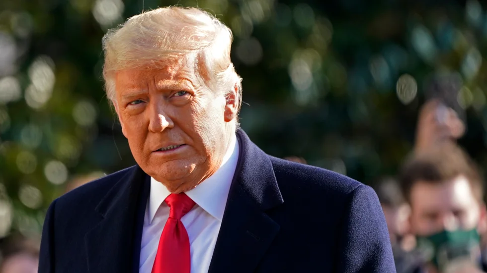 USA:s president Donald Trump har hållit sitt avskedstal. Arkivbild.