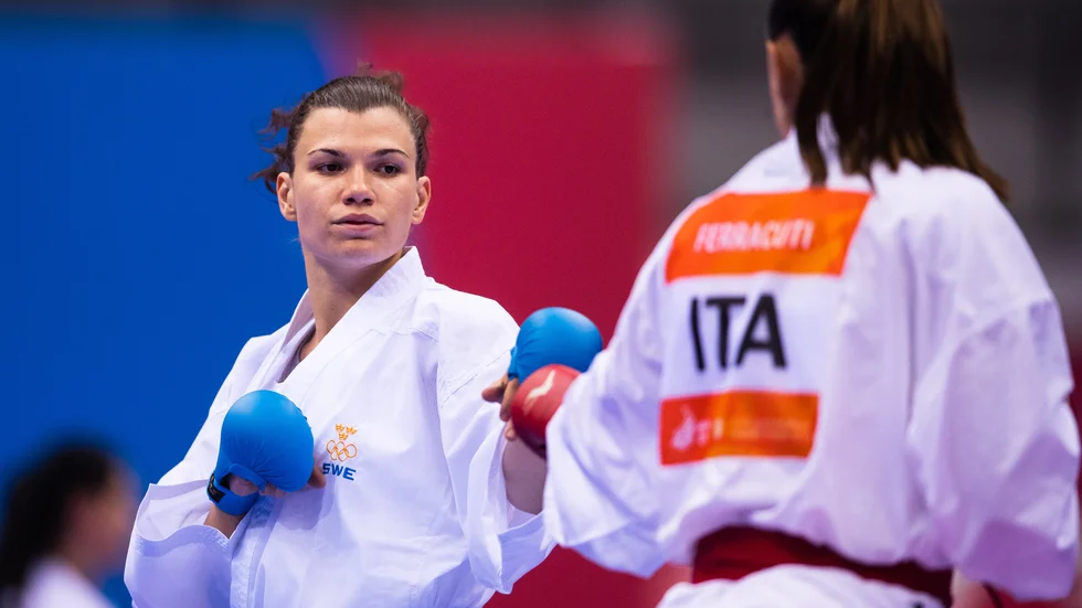 Linköpingstjejen Hana Antunovic här i Europeiska spelen tävlandes mot italienskan Clio Ferracuti i juni 2019, Minsk. 
