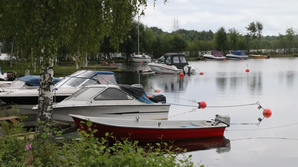 Här, bland de båtar som ligger bojförtöjda längs strandkanten i Bergsvikens småbåtshamn, har de ovälkomna besöken inträffat – så även den vandalisering som drabbade en båtägare.