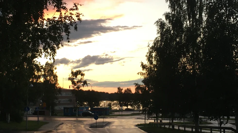 Vacker himmel i Piteå i augusti.