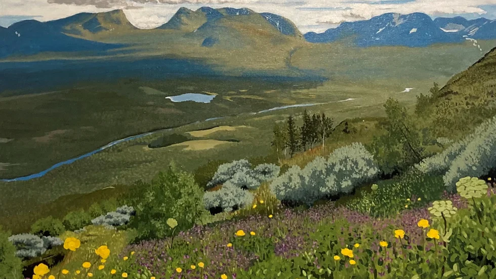 Charlotta Rosengren "Lapporten med smörblommor och midsommarblomster", Kiruna konstgille.
