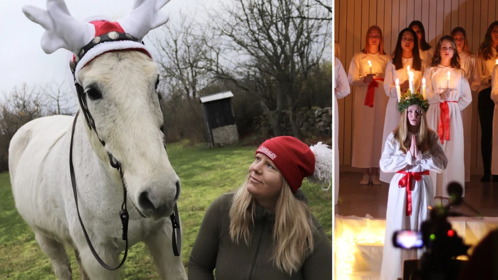 Det blir en annorlunda jul i år. I Burgsvik blev det bland annat ett beridet lussetåg. 