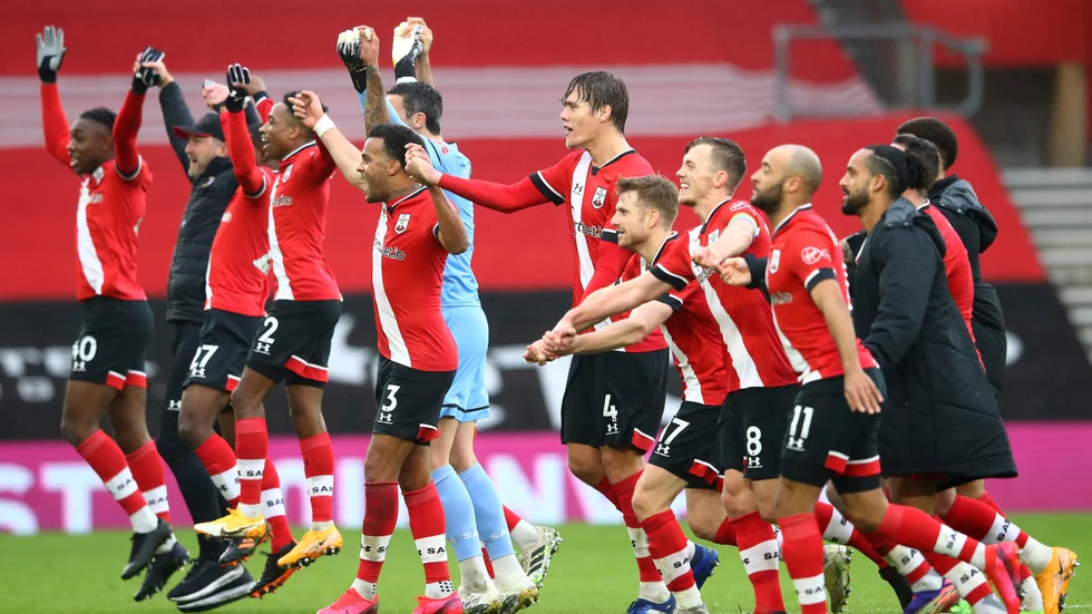Southamptons spelare firar efter 3–0 mot Sheffield United.