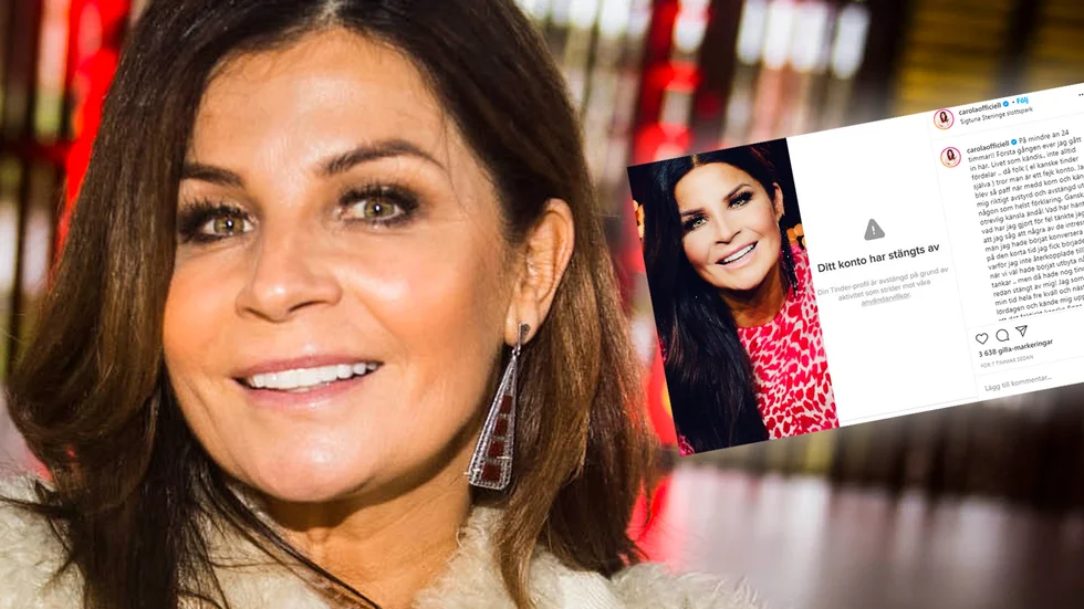 Carola blev avstängd från Tinder efter 24 timmar.
