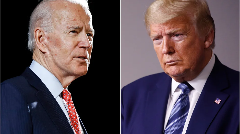 Joe Biden ser ut att ha ett kraftigt övertag på president Trump, men analytiker varnar för att dra förhastade slutsatser utifrån opinionsmätningar. Bilden är ett montage.