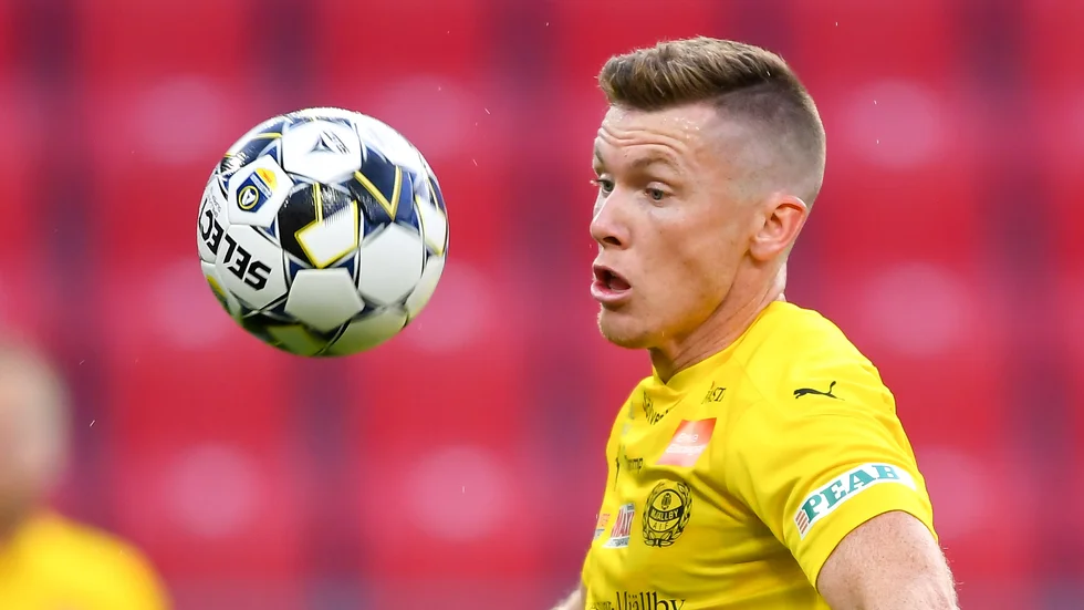 Viktor Agardius lämnar Mjällby och har skrivit på för IFK Norrköping. Arkivbild.
