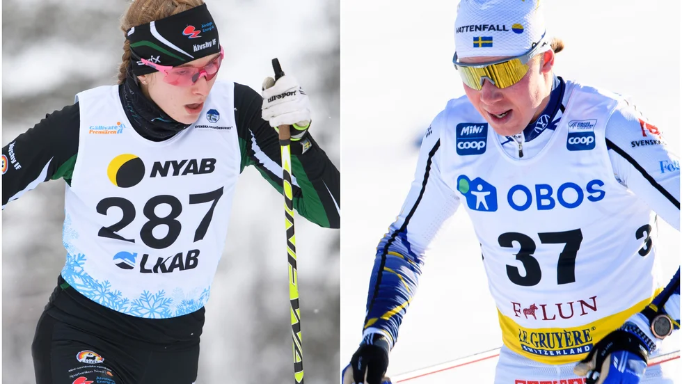 Varken Ebba Stenman eller Fredrik Andersson får tävla vidare i U23-sprinten i Vuokatti. (Arkivbilder)