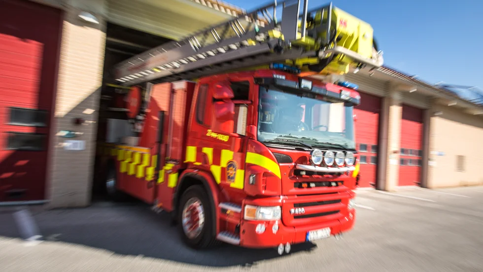 Räddningstjänsten larmades till en brand utanför Blackstad.