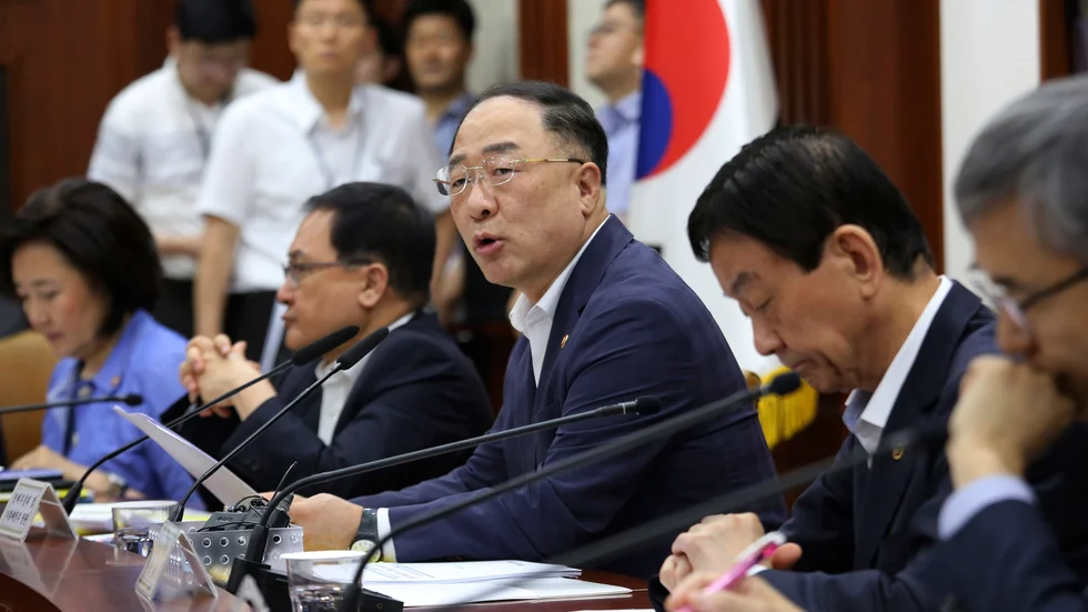 Sydkorea finansminister Hong Nam-Ki. Arkivbild.