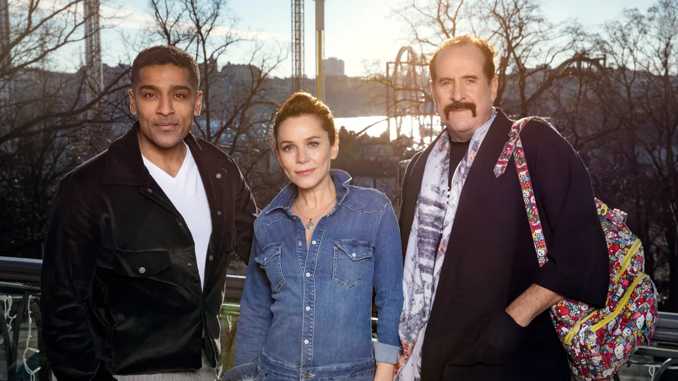 Alexander Karim, Anna Friel och Peter Stormare börjar snart spela in "The box" i Stockholm. Pressbild.