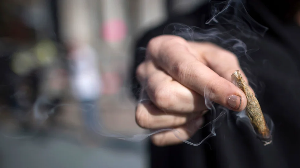 En cannabiscigarett. Genre-/arkivbild.