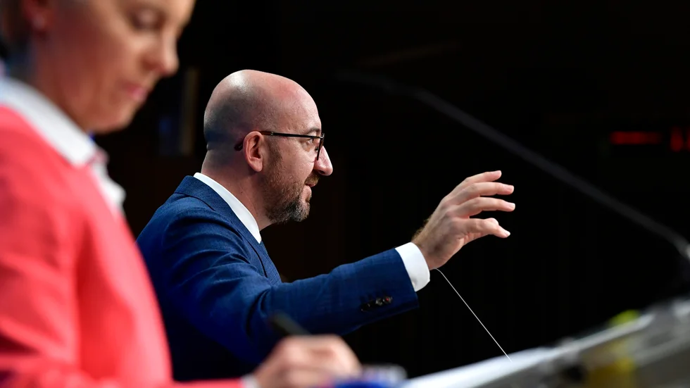 EU-kommissionens ordförande Ursula von der Leyen (närmast) och permanente rådsordföranden Charles Michel ska tala med Storbritanniens premiärminister Boris Johnson under onsdagskvällen. Arkivfoto.
