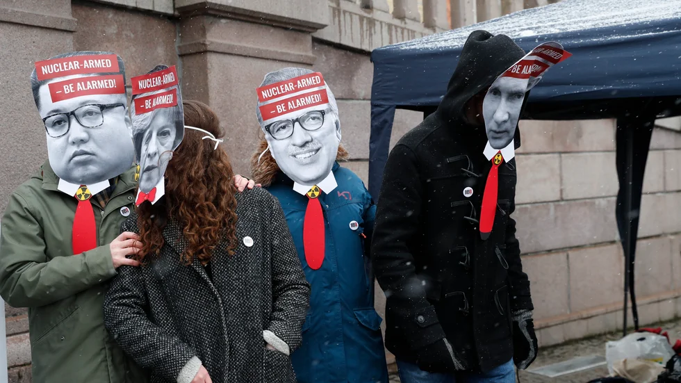 Demonstration i Norge till stöd för norsk anslutning till FN:s konvention om kärnvapenförbud.