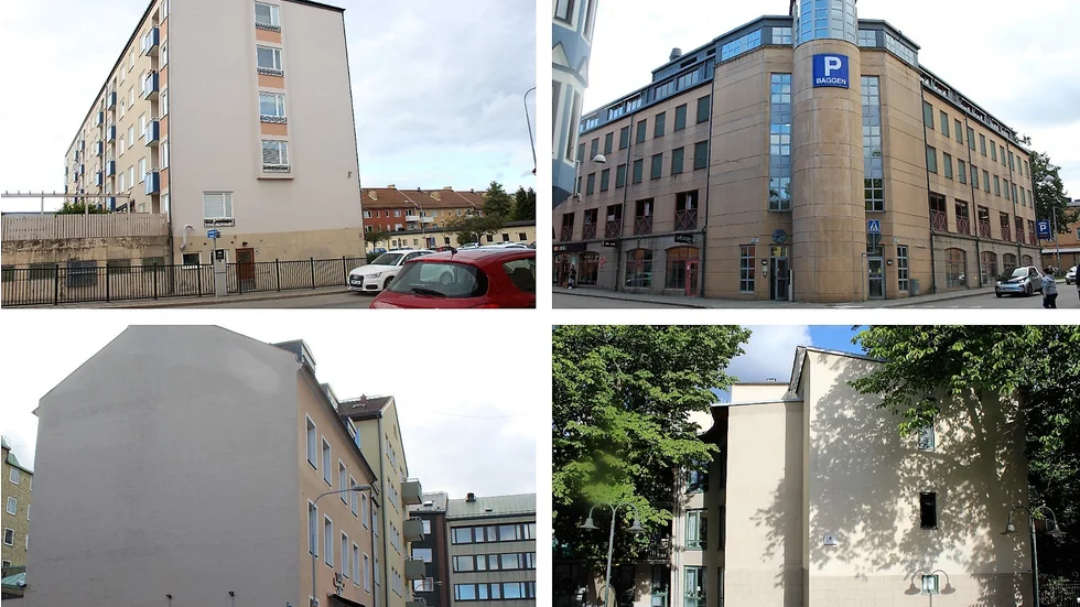 De här gavlarna är fyra av tio gavlar som ska målas i Linköping. De här fyra finns i centrala Linköping.