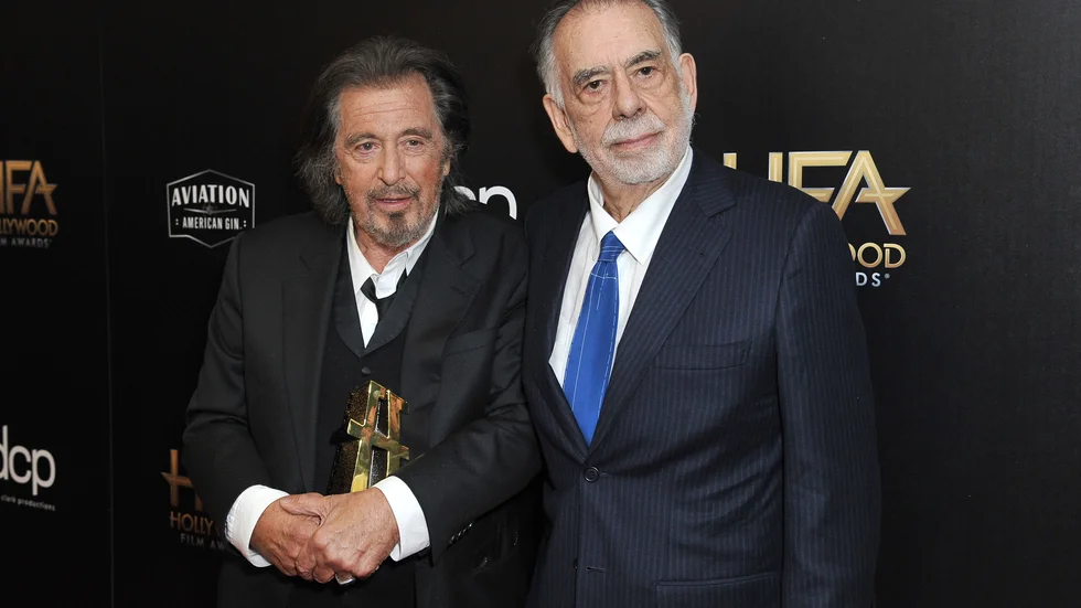 Al Pacino, till vänster, spelar maffiabossen Michael Corleone i "Gudfadern"-filmerna som regisserades av Francis Ford Coppola, till höger.