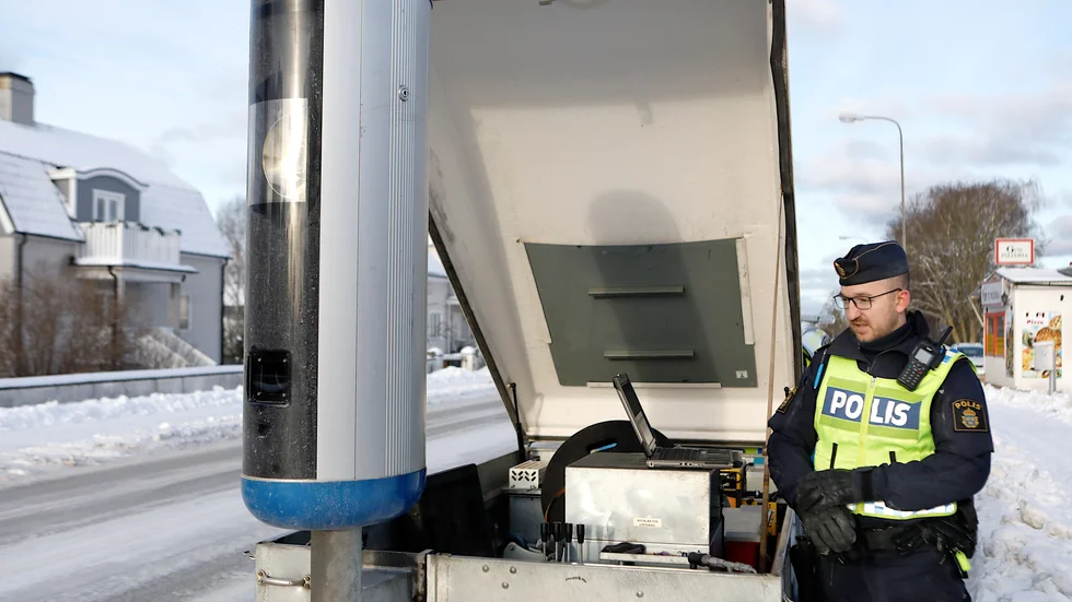 Den mobila fartkameran används flitigt på Gotland.