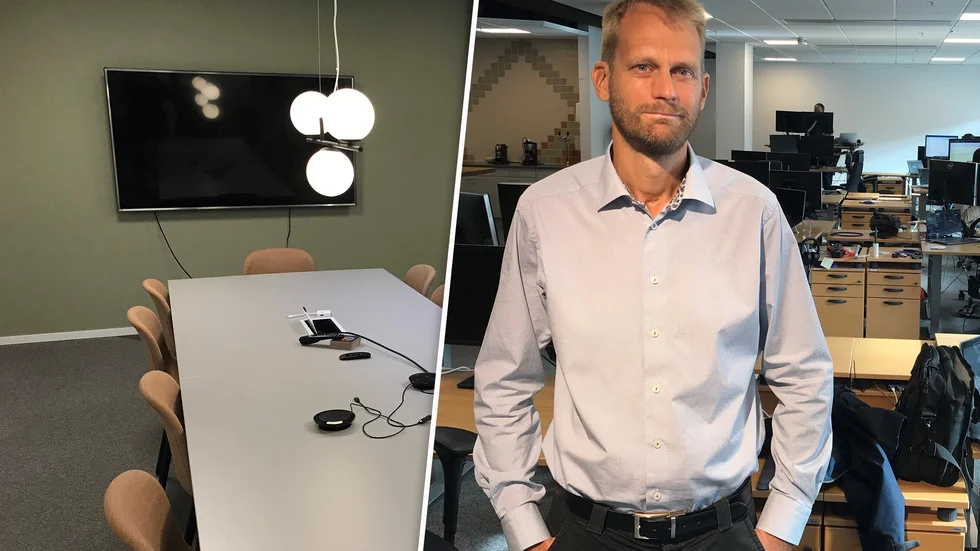 Platschefen Joakim Lindberg berättar att det finns plats för fler medarbetare på det nyrenoverade kontoret. – Över tid kan vi bli sju stycken till, säger han. 