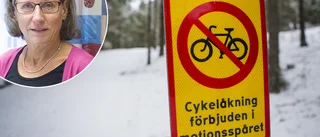 Nu skyltas cykelförbudet i motionsspår – kan ge böter