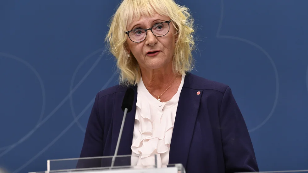 Lena Micko (S), civilminister, bekräftar att Lotta Finstorp blir Norrbottens nya landshövding.