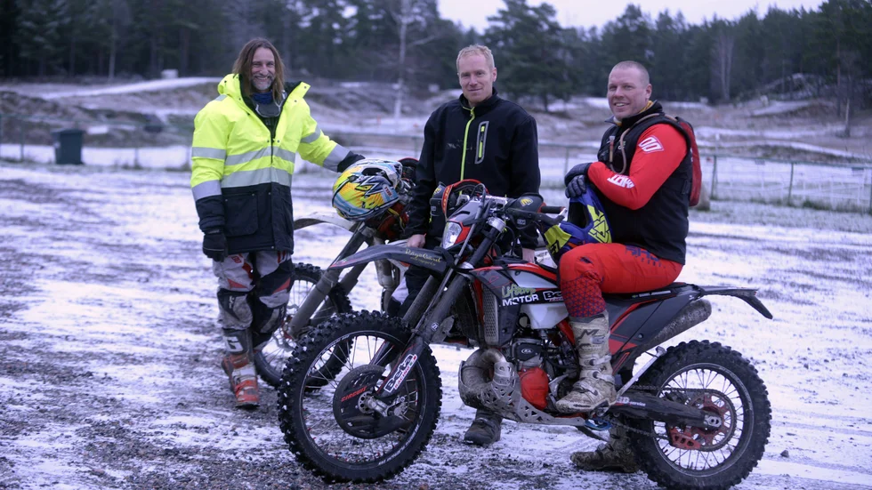 Mats Dahlberg, Linus Burling och Daniel Johansson fanns på plats vid extyremendurotävlingarna i Finland i helgen.
